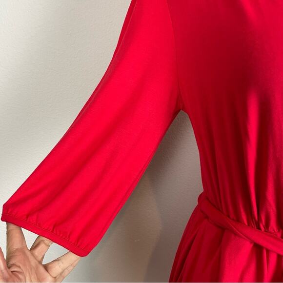 Draper James Red Knit RSVP Faux Wrap Dress Medium - Picture 5 of 10